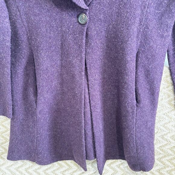 Eileen Fisher 100% Wool One Button Long Cardigan Sweater - Picture 2 of 8